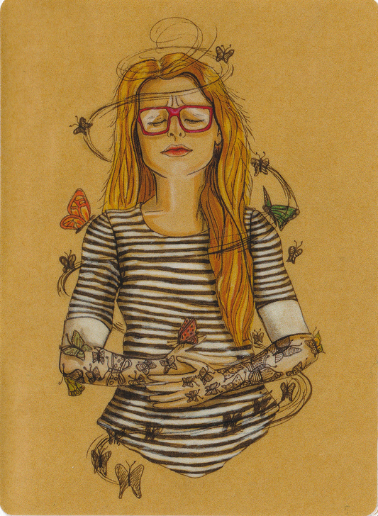 Woman's Gut Feelings with Magic Butterfly Tattoos